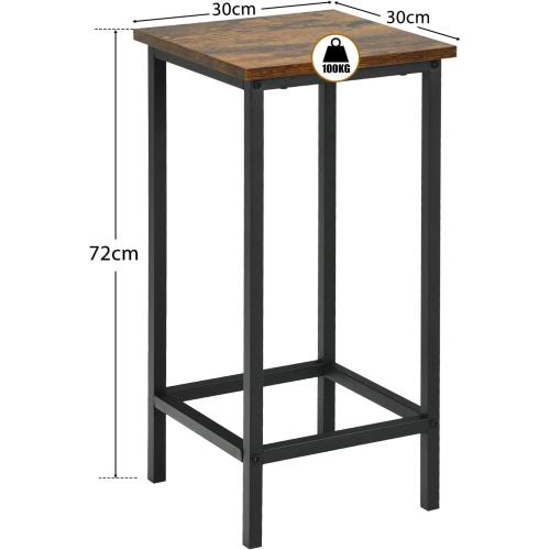 Présentation de Zoom sur Tabourets de Bar Industriels Bois, Fer, Lot de 4