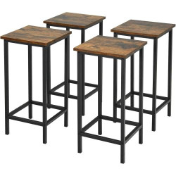 Présentation Tabourets de Bar Industriels Bois, Fer, Lot de 4