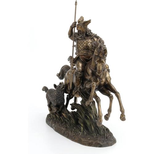 Présentation de Zoom sur Us, Sculpture Odin Riding Sleipnir, Wolf, Décoration Art