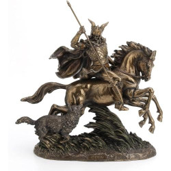 Présentation Us, Sculpture Odin Riding Sleipnir, Wolf, Décoration Art