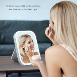 Miroir Grossissant LED Kasimir, Portable, Tactile, Pliant en situation