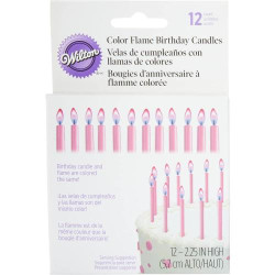 Présentation Bougies Rose Wilton, Lot de 12, Décoration Fête