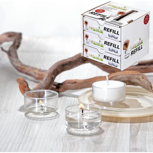 Présentation de Zoom sur Bougies Eco Refill Smart Planet, Lot 18, Blanc, Sans parfum