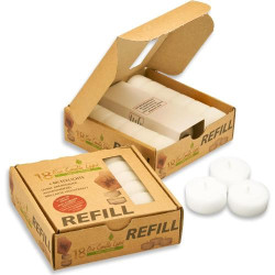 Présentation Bougies Eco Refill Smart Planet, Lot 18, Blanc, Sans parfum