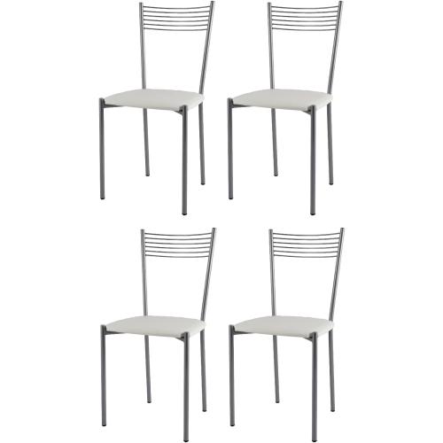 Présentation de Présentation Chaises Élégance Tommychairs, Set 4, Cuisine, Bar, Blanc