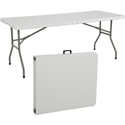 Présentation Tables Basses Pliante Gardenia, Blanc, Camping, Événements