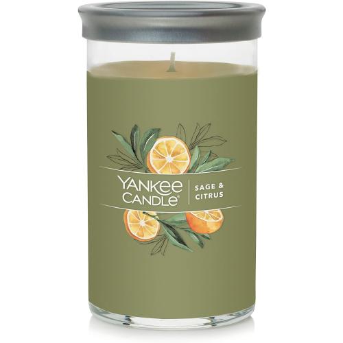 Présentation de Présentation Bougie Yankee Candle Sage, Citrus, Parfum Signature 404 g