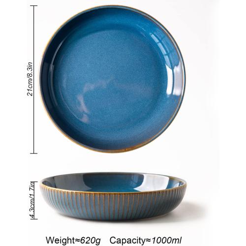 Présentation de Zoom sur Assiette Creuse CSYY, Lot 2, Céramique Bleu