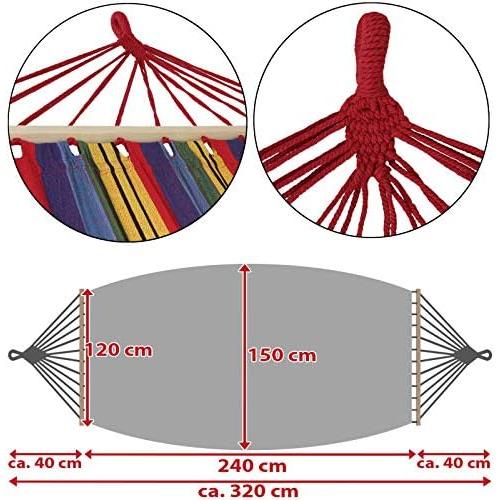 Présentation de Zoom sur Hamac Double Suspendu avec Barre - Confort et Qualité Supérieure