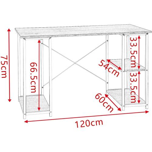 Présentation de Zoom sur Table Bureau WOLTU TSB31, Aggloméré, Acier, Blanc, Chêne Clair