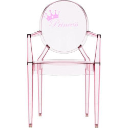 Présentation Chaise Kartell Lou Ghost, design moderne, rose