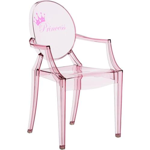 Présentation de Zoom sur Chaise Kartell Lou Ghost, design moderne, rose