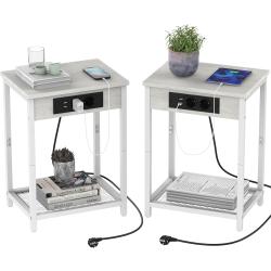 Présentation Tables de chevet modernes, station de charge, rangement