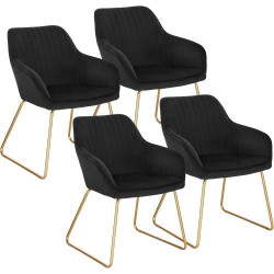 Présentation Chaise de Salle à Manger Moderne, Velours, Lot de 4