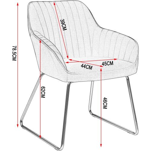 Présentation de Zoom sur Chaise de Salle à Manger Moderne, Velours, Lot de 4