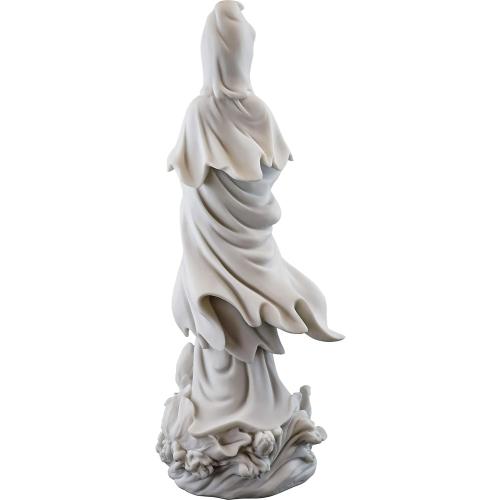 Présentation de Zoom sur Statue Lotus Déesse de la Miséricorde Guan Yin Marbre Blanc