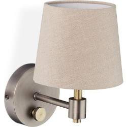 Présentation Lampe murale vintage Relaxdays, réglable, beige, E14