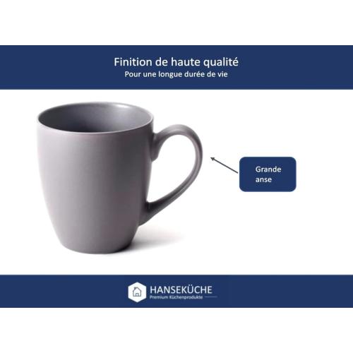 Présentation de Zoom sur Hansekuche, Lot 6 Tasses Café Céramique Multicolores