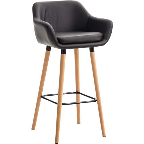 Présentation de Présentation Tabouret Bar CLP Similicuir Marron, Design Scandinave