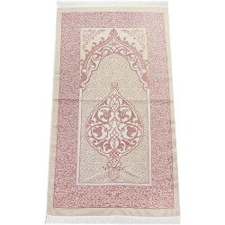 Tapis de prière Musulman ihvan online, doux, rose, élégant en situation