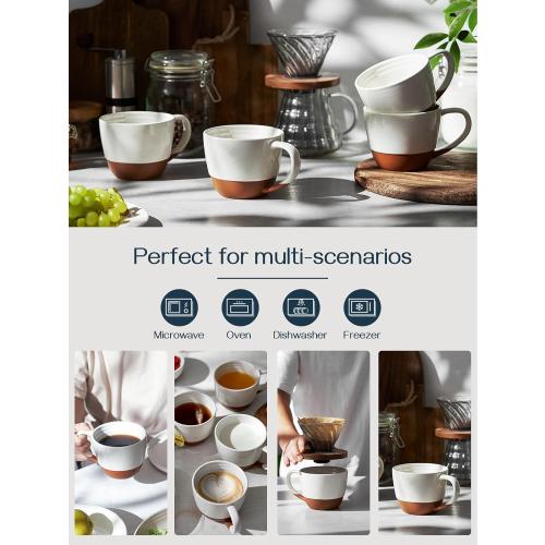 Présentation de Zoom sur DOWAN Ensemble Tasses Café, Porcelaine Blanc Albâtre