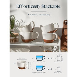 DOWAN Ensemble Tasses Café, Porcelaine Blanc Albâtre en situation