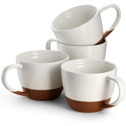 Présentation DOWAN Ensemble Tasses Café, Porcelaine Blanc Albâtre