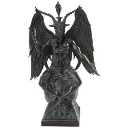 Présentation Statue Baphomet Pédestal Fini Pierre, Pacific Giftware