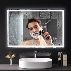 Présentation Miroir salle de bain LED Lvifur, anti-buée, 3 couleurs