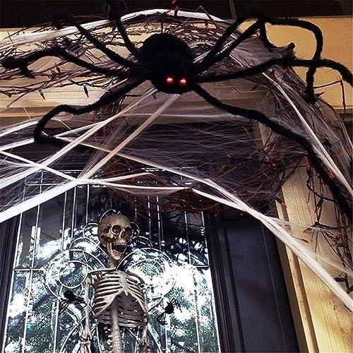 Présentation de Zoom sur Araignée Halloween Géante, Décorations Extérieures Effrayantes