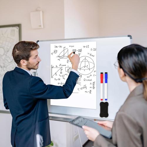 Présentation de Zoom sur Tableau Blanc Magnétique Effaçable, Frigo, 5 Stylos, Effaceur