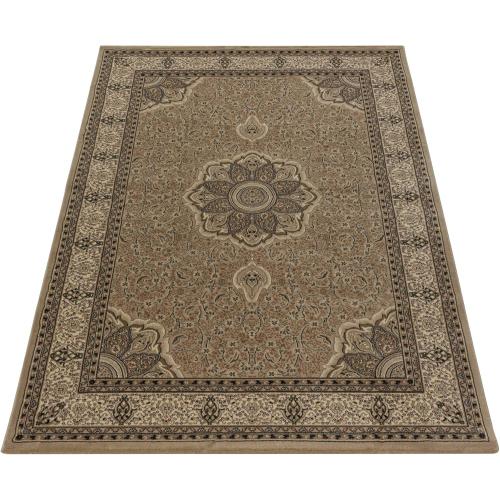 Présentation de Zoom sur Tapis Beige Oriental Carpetsale24, Poils Ras, Salon, Couloir