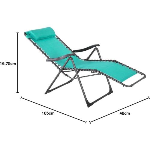 Présentation de Fauteuil Jardin Relax SILOS, Texaline, Vert Émeraude en situation