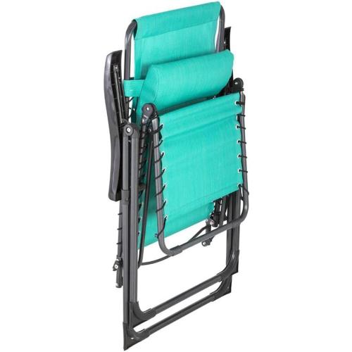 Présentation de Zoom sur Fauteuil Jardin Relax SILOS, Texaline, Vert Émeraude