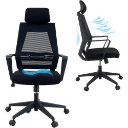 Présentation Chaise de Bureau Ergonomique KLIM K300, Coussins Doux, Noir