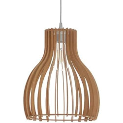 Présentation Suspension Luminaire Bois Naturel LUSSIOL Helsinki 60W Design Moderne