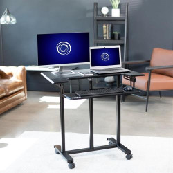 Bureau Metal Noir VIVO, Design Moderne, Ergonomique en situation