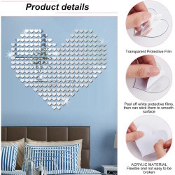 PH PandaHall 100pcs Miroirs Coeur Adhesifs Decoration en situation