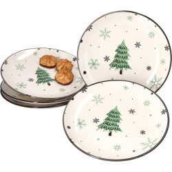 Présentation MamboCat Assiettes Gâteaux Sapin Noël, Lot 6 pièces