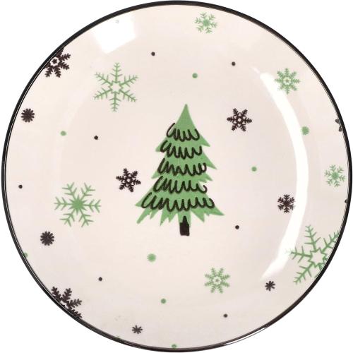 Présentation de Zoom sur MamboCat Assiettes Gâteaux Sapin Noël, Lot 6 pièces