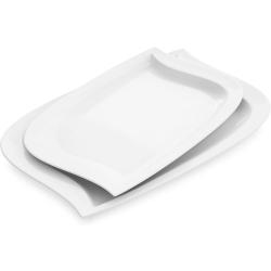 Présentation MALACASA Elvira, Assiettes Plates Porcelaine Rectangulaires