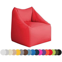 Présentation Pouf Fauteuil Enfants Intérieur Extérieur Dossier Rouge Confortable