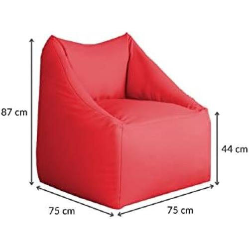 Présentation de Zoom sur Pouf Fauteuil Enfants Intérieur Extérieur Dossier Rouge Confortable