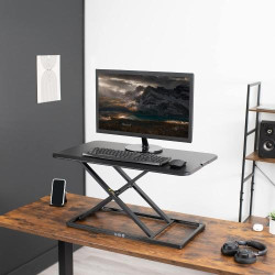 VIVO Convertisseur Bureau Acier Allié Noir Ergonomique en situation