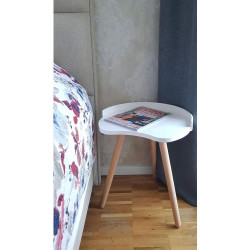 Présentation Table d'appoint Scandinave Narvik CLP, Bois, Blanc