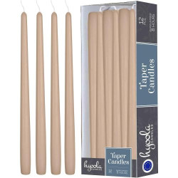 Présentation Bougies Coniques Non Parfumées Hyoola, Beige Sahara, 12 pièces