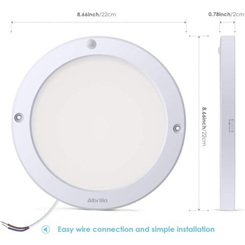 Présentation de Plafonnier LED Albrillo 18W, Détecteur Infrarouge, 1300LM en situation