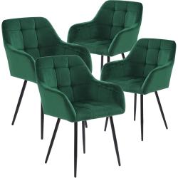 Présentation Chaises Salle à Manger Velours Vert Lot de 4, Modernes