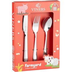 Présentation Couverts enfants Viners Farmyard, lot de 3 pièces amusantes