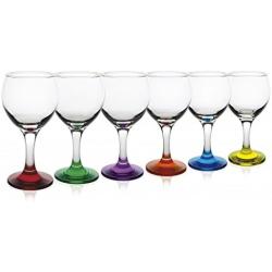 Verres à vin colorés, lot de 6, rouge élégant en situation